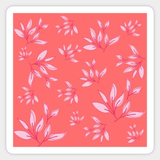 Pink leaves decorative pattern Sticker